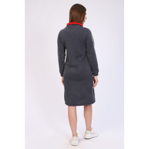 Платье-толстовка женское №52231 футер 3-х нитка (последний размер) графит 44,48,54