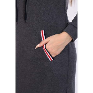 Платье-толстовка женское №52231 футер 3-х нитка (последний размер) графит 44,48,54