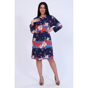 Платье женское №52268 трикотаж стрейч (последний размер) красный 52,56