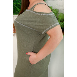 Платье женское №9120 вискоза (последний размер) хаки 64