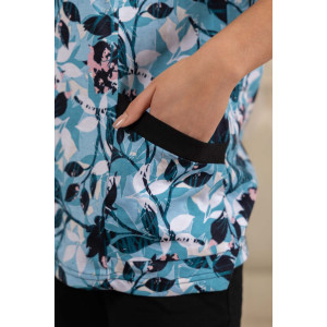 Костюм двойка женский 557/14 кулирка (р-ры: 48-62) ментол-черный