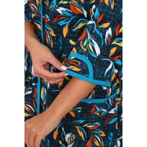 Халат женский 00958 кулирка (р-ры: 50-60) синий Халат женский 00958 кулирка (р-ры: 50-60) синий