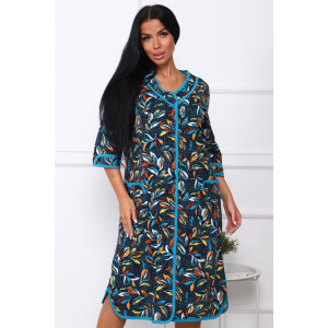 Халат женский 00958 кулирка (р-ры: 50-60) синий Халат женский 00958 кулирка (р-ры: 50-60) синий