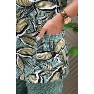 Костюм двойка женский 01070 кулирка (р-ры: 50-62) зеленый