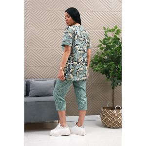 Костюм двойка женский 01070 кулирка (р-ры: 50-62) зеленый