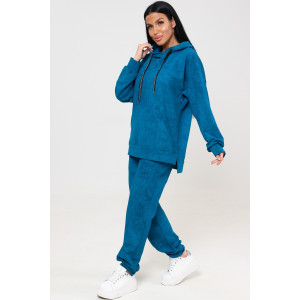 Костюм двойка женский "Варёнка" КФ-2749 футер с лайкрой (р-ры: 46-58) петроль