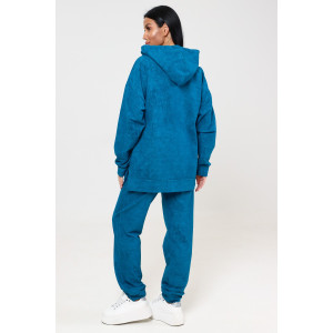 Костюм двойка женский "Варёнка" КФ-2749 футер с лайкрой (р-ры: 46-58) петроль