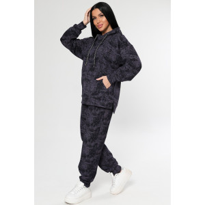 Костюм двойка женский "Варёнка" КФ-2749 футер с лайкрой (р-ры: 46-58) черный