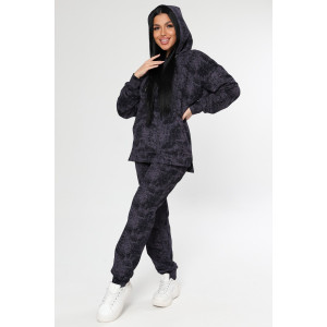 Костюм двойка женский "Варёнка" КФ-2749 футер с лайкрой (р-ры: 46-58) черный