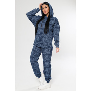 Костюм двойка женский "Варёнка" КФ-2749 футер с лайкрой (р-ры: 46-58) индиго