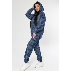 Костюм двойка женский "Варёнка" КФ-2749 футер с лайкрой (р-ры: 46-58) индиго