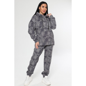 Костюм двойка женский "Варёнка" КФ-2749 футер с лайкрой (р-ры: 46-58) серый
