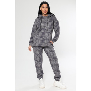 Костюм двойка женский "Варёнка" КФ-2749 футер с лайкрой (р-ры: 46-58) серый