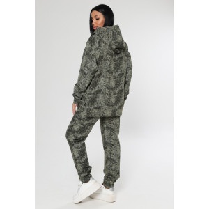 Костюм двойка женский "Варёнка" КФ-2749 футер с лайкрой (р-ры: 46-58) хаки