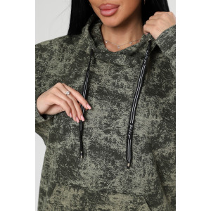 Костюм двойка женский "Варёнка" КФ-2749 футер с лайкрой (р-ры: 46-58) хаки