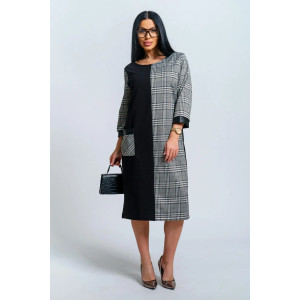 Платье женское "Аллегро" футер (р-ры: 50-58) клетка