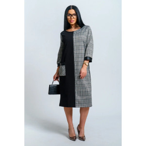 Платье женское "Аллегро" футер (р-ры: 50-58) клетка