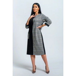 Платье женское "Аллегро" футер (р-ры: 50-58) клетка