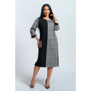Платье женское "Аллегро" футер (р-ры: 50-58) клетка