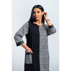 Платье женское "Аллегро" футер (р-ры: 50-58) клетка