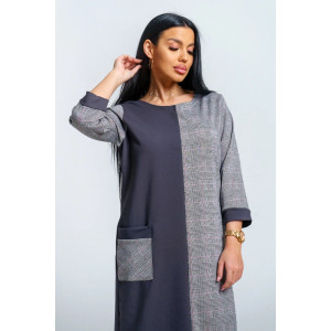 Платье женское "Аллегро" футер (р-ры: 50-58) серый