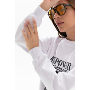 Толстовка женская №00028 футер 2-х нитка (р-ры: 40-58) белый