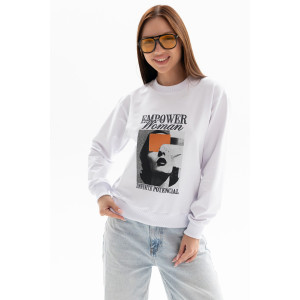 Толстовка женская №00028 футер 2-х нитка (р-ры: 40-58) белый