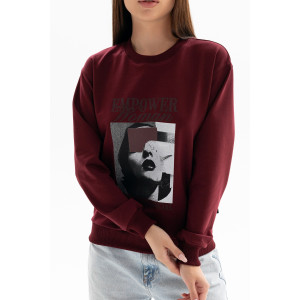 Толстовка женская №00028 футер 2-х нитка (р-ры: 40-58) бордовый Толстовка женская №00028 футер 2-х нитка (р-ры: 40-58) бордовый