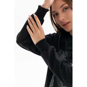 Толстовка женская №00028 футер 2-х нитка (р-ры: 40-58) черный Толстовка женская №00028 футер 2-х нитка (р-ры: 40-58) черный