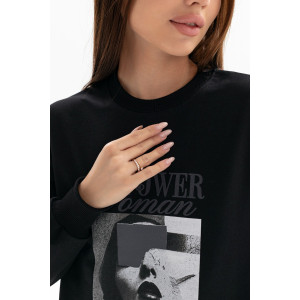 Толстовка женская №00028 футер 2-х нитка (р-ры: 40-58) черный Толстовка женская №00028 футер 2-х нитка (р-ры: 40-58) черный