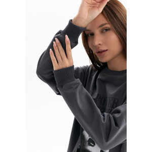 Толстовка женская №00028 футер 2-х нитка (р-ры: 40-58) фумэ Толстовка женская №00028 футер 2-х нитка (р-ры: 40-58) фумэ