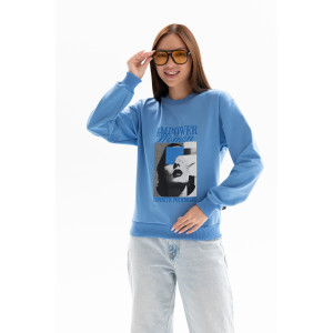 Толстовка женская №00028 футер 2-х нитка (р-ры: 40-58) сине-голубой Толстовка женская №00028 футер 2-х нитка (р-ры: 40-58) сине-голубой