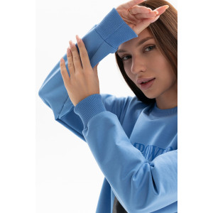 Толстовка женская №00028 футер 2-х нитка (р-ры: 40-58) сине-голубой Толстовка женская №00028 футер 2-х нитка (р-ры: 40-58) сине-голубой