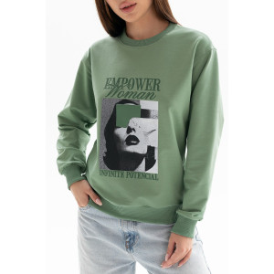 Толстовка женская №00028 футер 2-х нитка (р-ры: 40-58) светло-оливковый Толстовка женская №00028 футер 2-х нитка (р-ры: 40-58) светло-оливковый