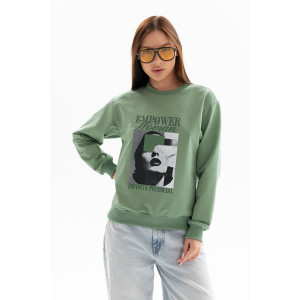 Толстовка женская №00028 футер 2-х нитка (р-ры: 40-58) светло-оливковый Толстовка женская №00028 футер 2-х нитка (р-ры: 40-58) светло-оливковый