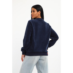 Бомбер женский №001 жаккард (р-ры: 48-62) синий Бомбер женский №001 жаккард (р-ры: 48-62) синий