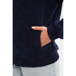 Бомбер женский №001 жаккард (р-ры: 48-62) синий Бомбер женский №001 жаккард (р-ры: 48-62) синий