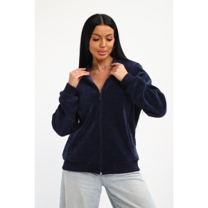 Бомбер женский №001 жаккард (р-ры: 48-62) синий Бомбер женский №001 жаккард (р-ры: 48-62) синий