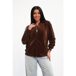 Бомбер женский №001 жаккард (р-ры: 48-62) шоколад