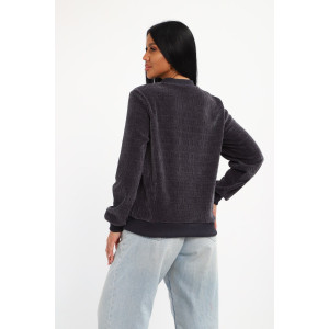 Бомбер женский №001 жаккард (р-ры: 48-62) графит