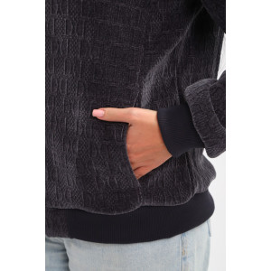 Бомбер женский №001 жаккард (р-ры: 48-62) графит