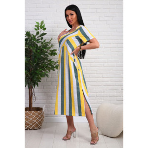 Платье женское №348т кулирка (р-ры: 48-58) желтый-зеленый