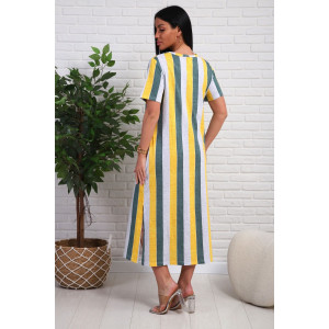 Платье женское №348т кулирка (р-ры: 48-58) желтый-зеленый