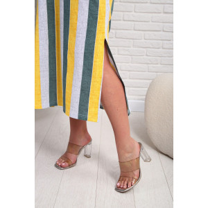 Платье женское №348т кулирка (р-ры: 48-58) желтый-зеленый