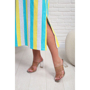 Платье женское №348т кулирка (р-ры: 48-58) желтый-бирюзовый