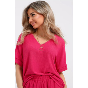 Костюм двойка женский КЖ-005 жатка (р-ры: 44-54) фуксия