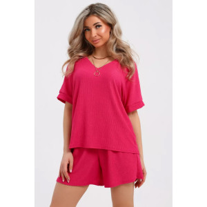 Костюм двойка женский КЖ-005 жатка (р-ры: 44-54) фуксия