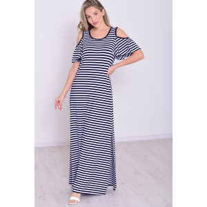 Платье женское 4113 вискоза (р-ры: 46-56) синяя полоска