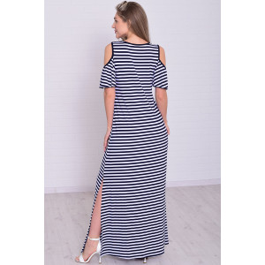 Платье женское 4113 вискоза (р-ры: 46-56) синяя полоска
