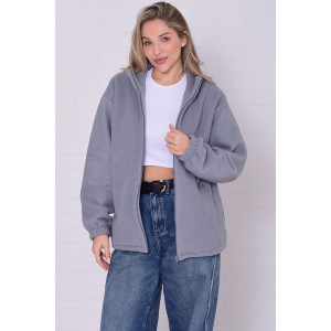 Толстовка женская 6225 флис (р-ры: 38-56) серый